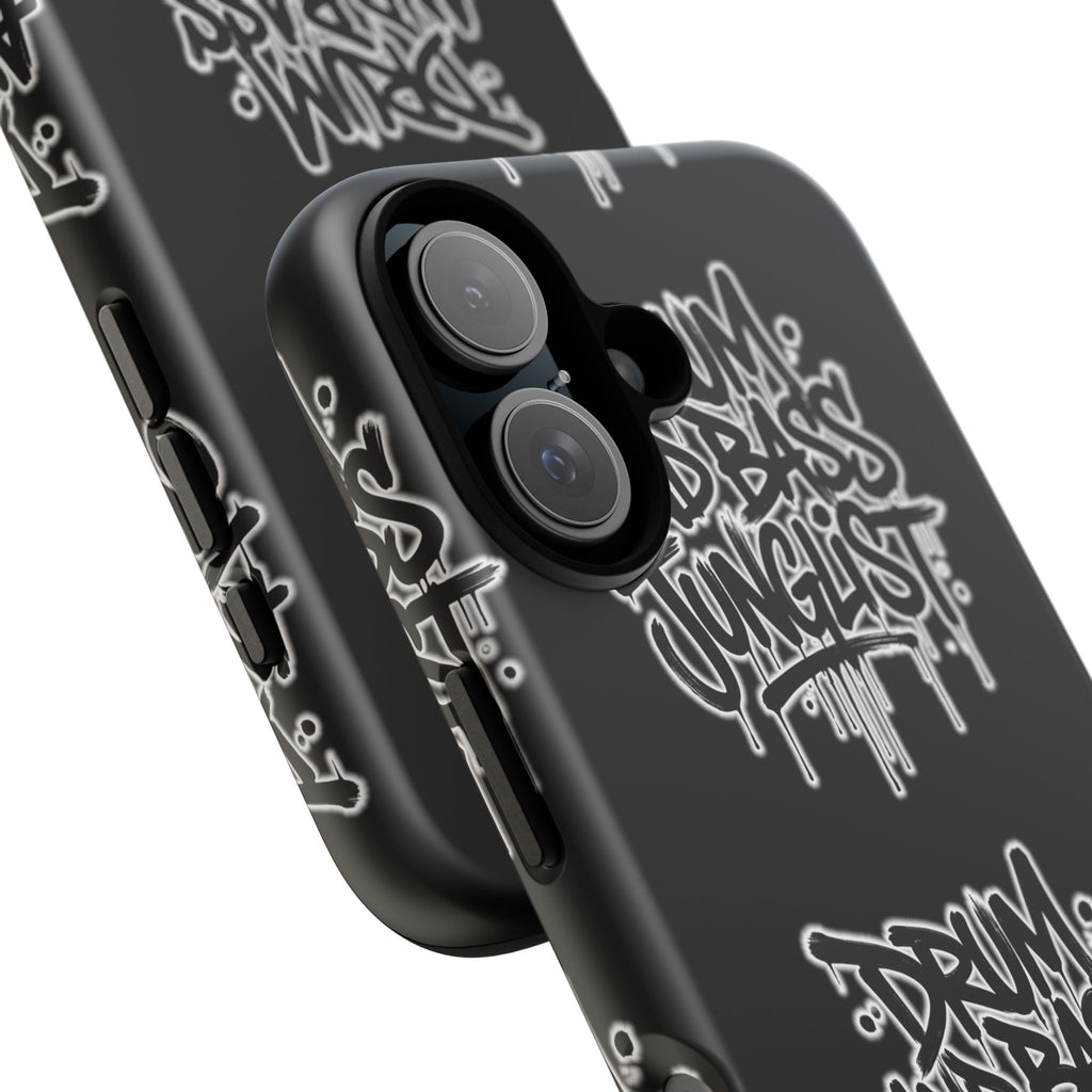 Drum and Bass Junglist Black Graffiti Tough Phone Case | iPhone & Samsung Protective Case