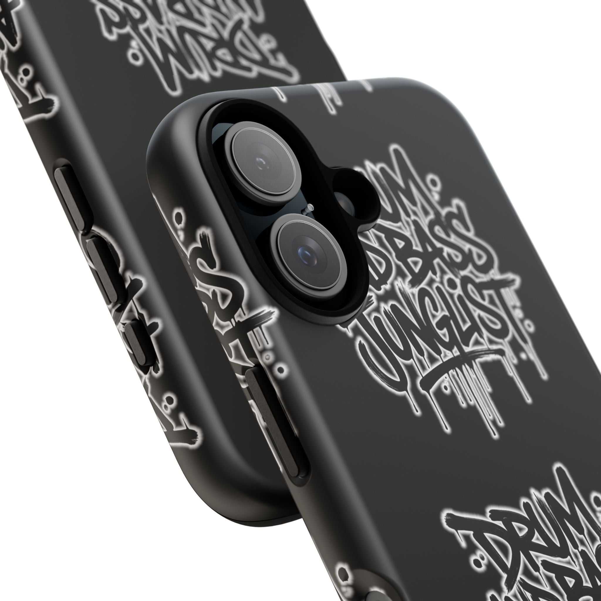 Drum and Bass Junglist Black Graffiti Tough Phone Case | iPhone & Samsung Protective Case