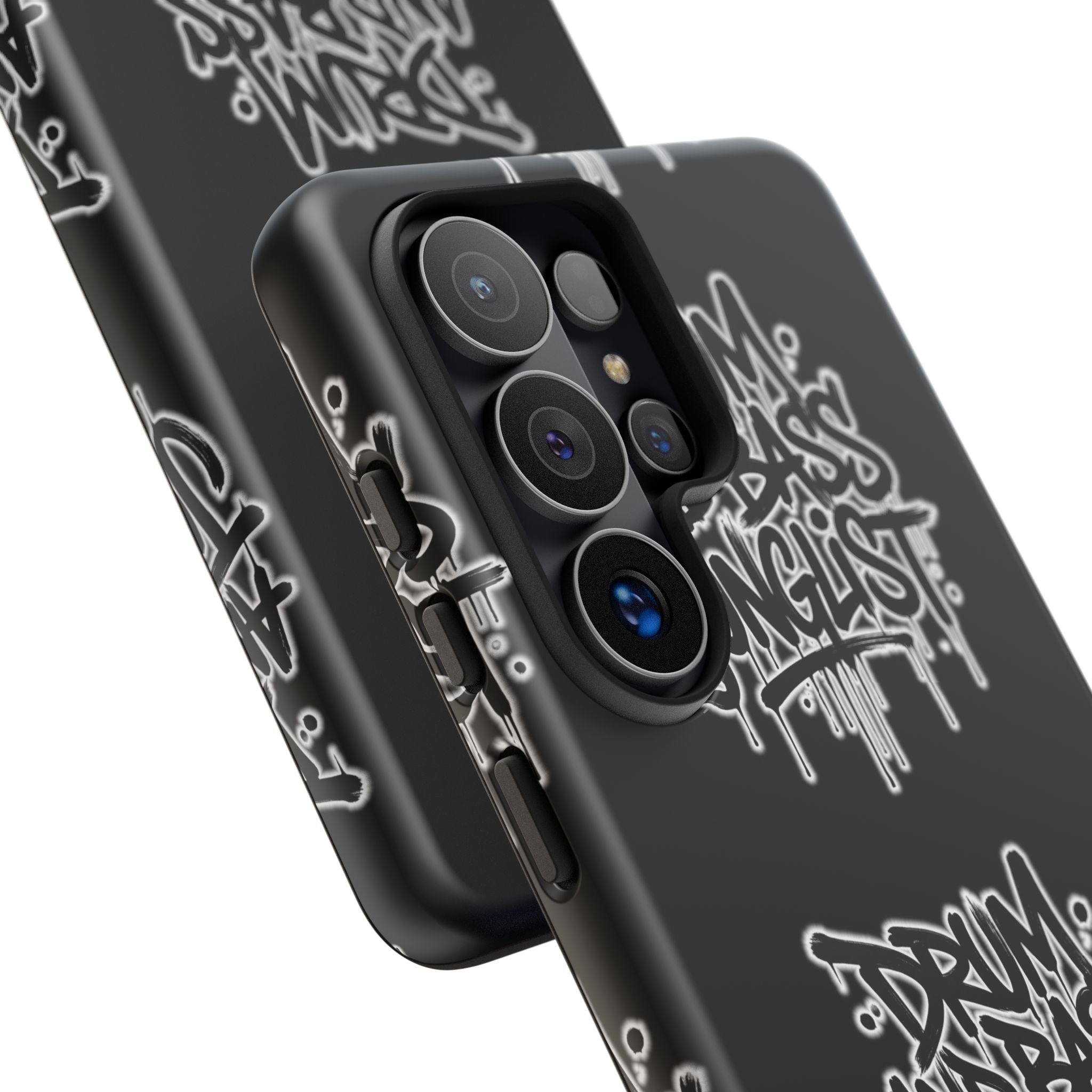 Drum and Bass Junglist Black Graffiti Tough Phone Case | iPhone & Samsung Protective Case