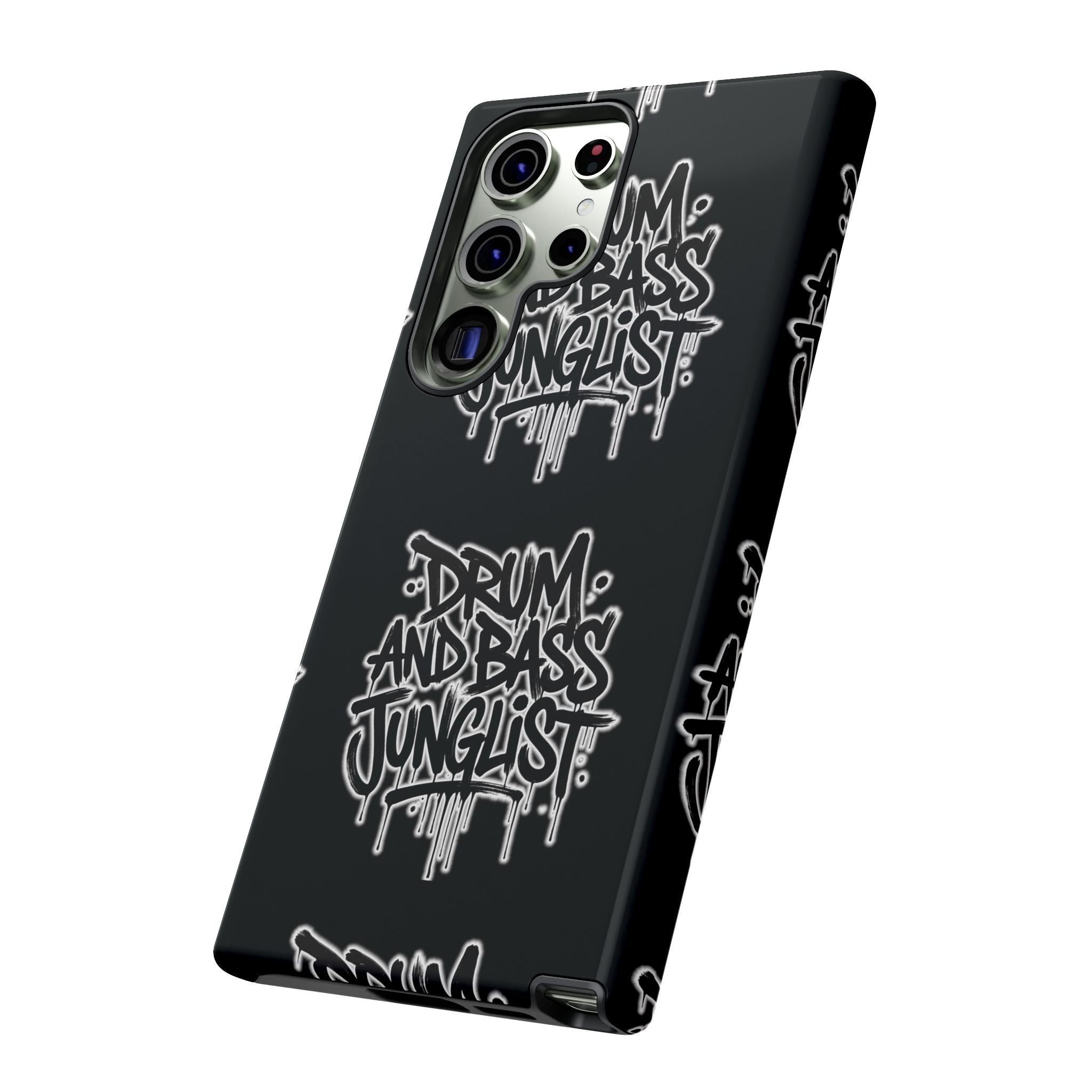 Drum and Bass Junglist Black Graffiti Tough Phone Case | iPhone & Samsung Protective Case
