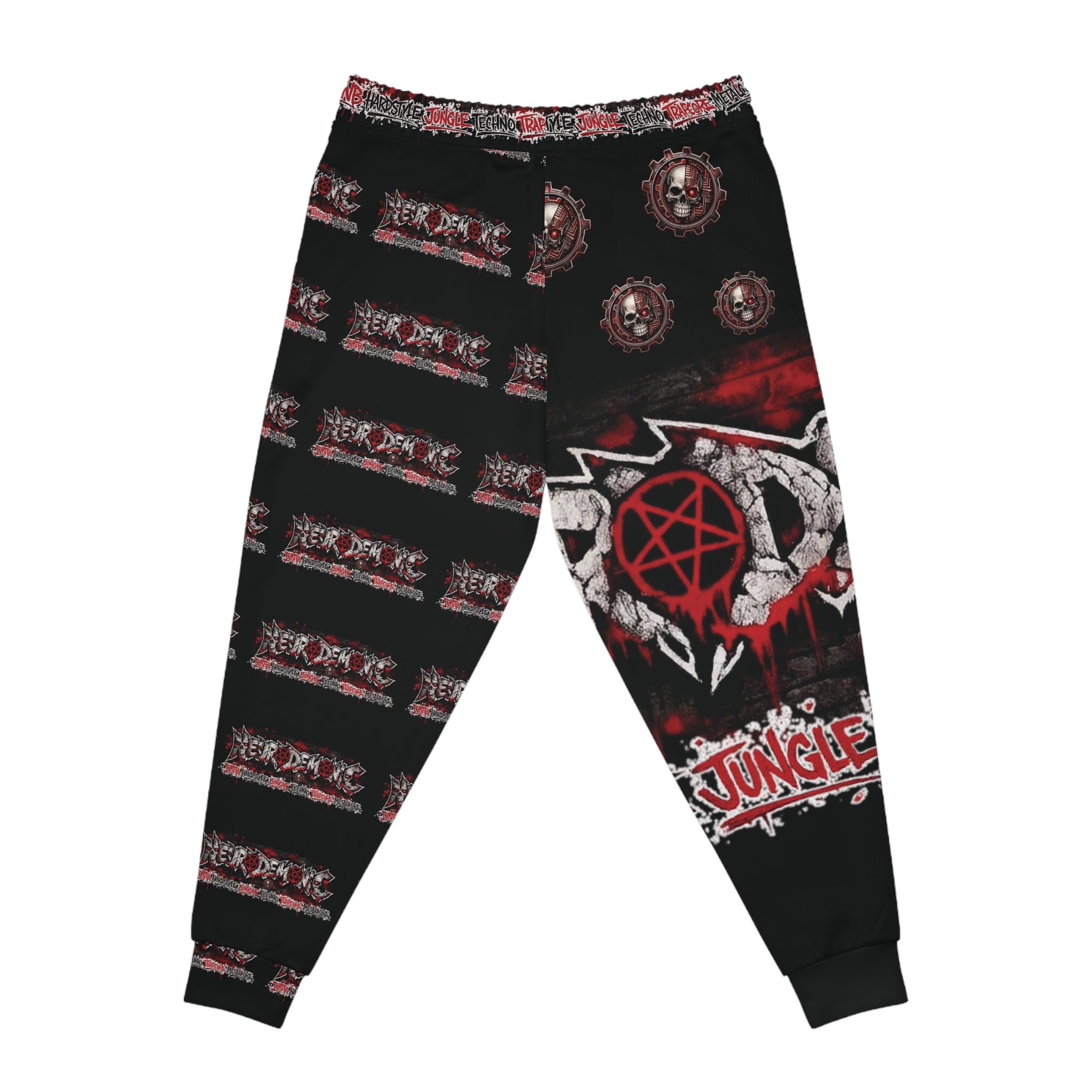 NEURODEMONIC™ Graffiti Skull Pentagram Joggers | DNB Hardstyle Jungle Techno Trapcore Metalcore Streetwear