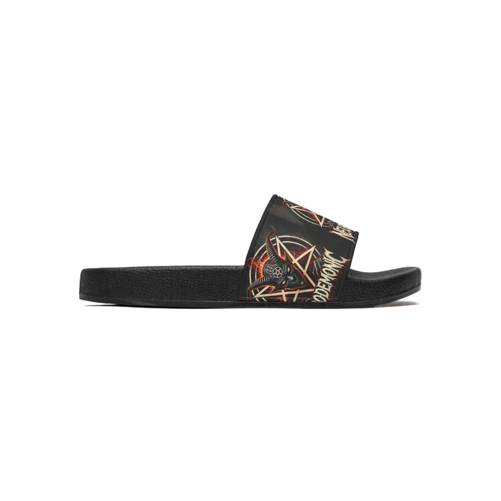 NeuroDemonic Infernal Baphomet Slides – Premium Heavy Metal Streetwear Edition