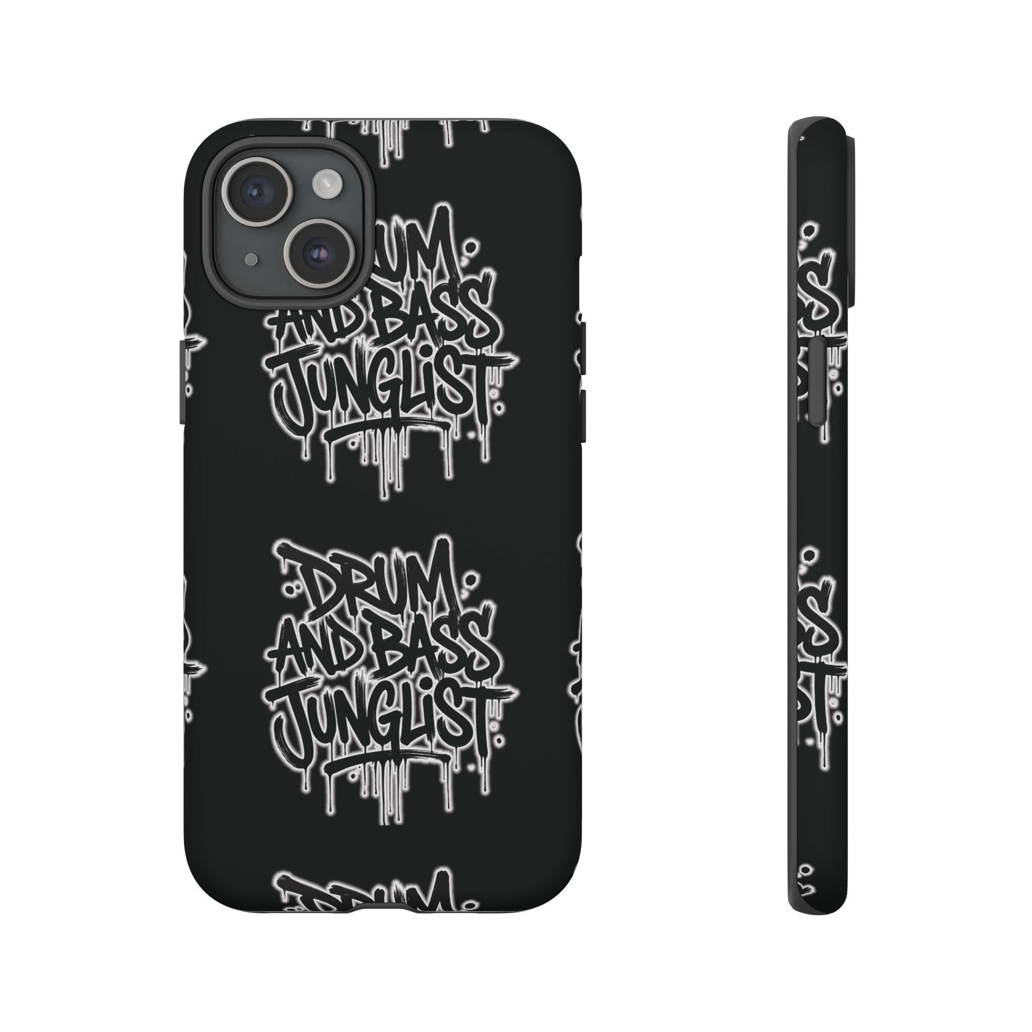 Drum and Bass Junglist Black Graffiti Tough Phone Case | iPhone & Samsung Protective Case