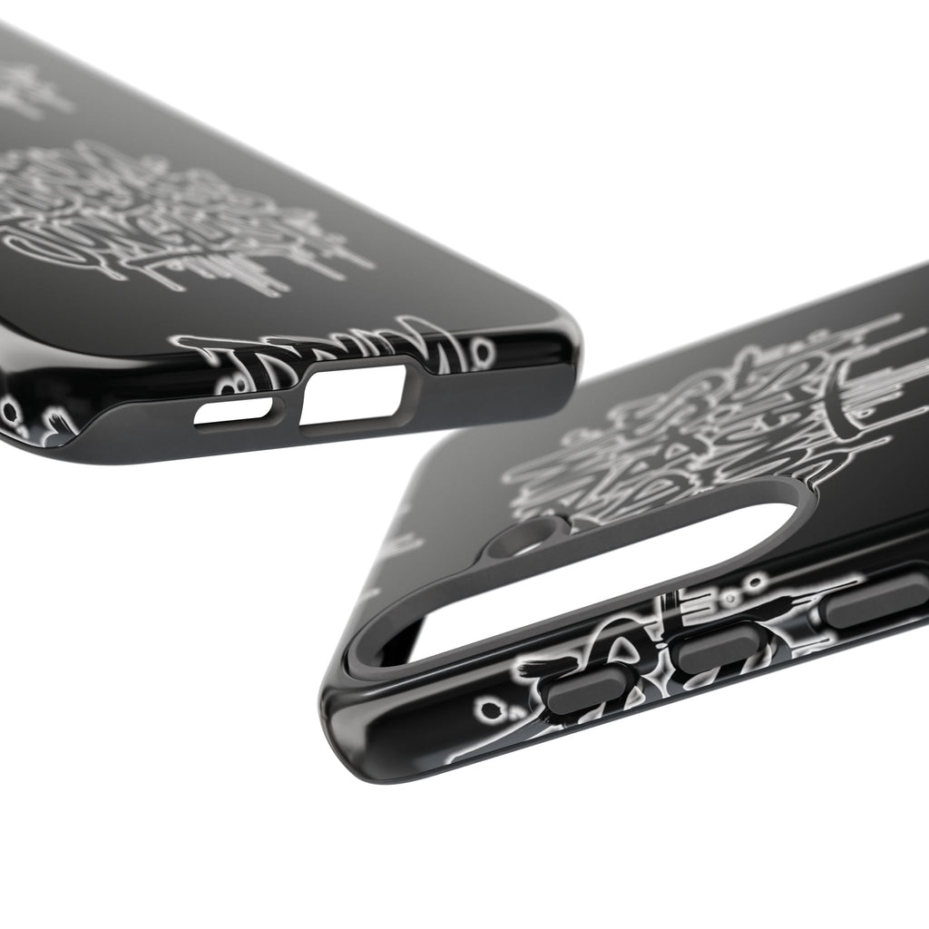 Drum and Bass Junglist Black Graffiti Tough Phone Case | iPhone & Samsung Protective Case
