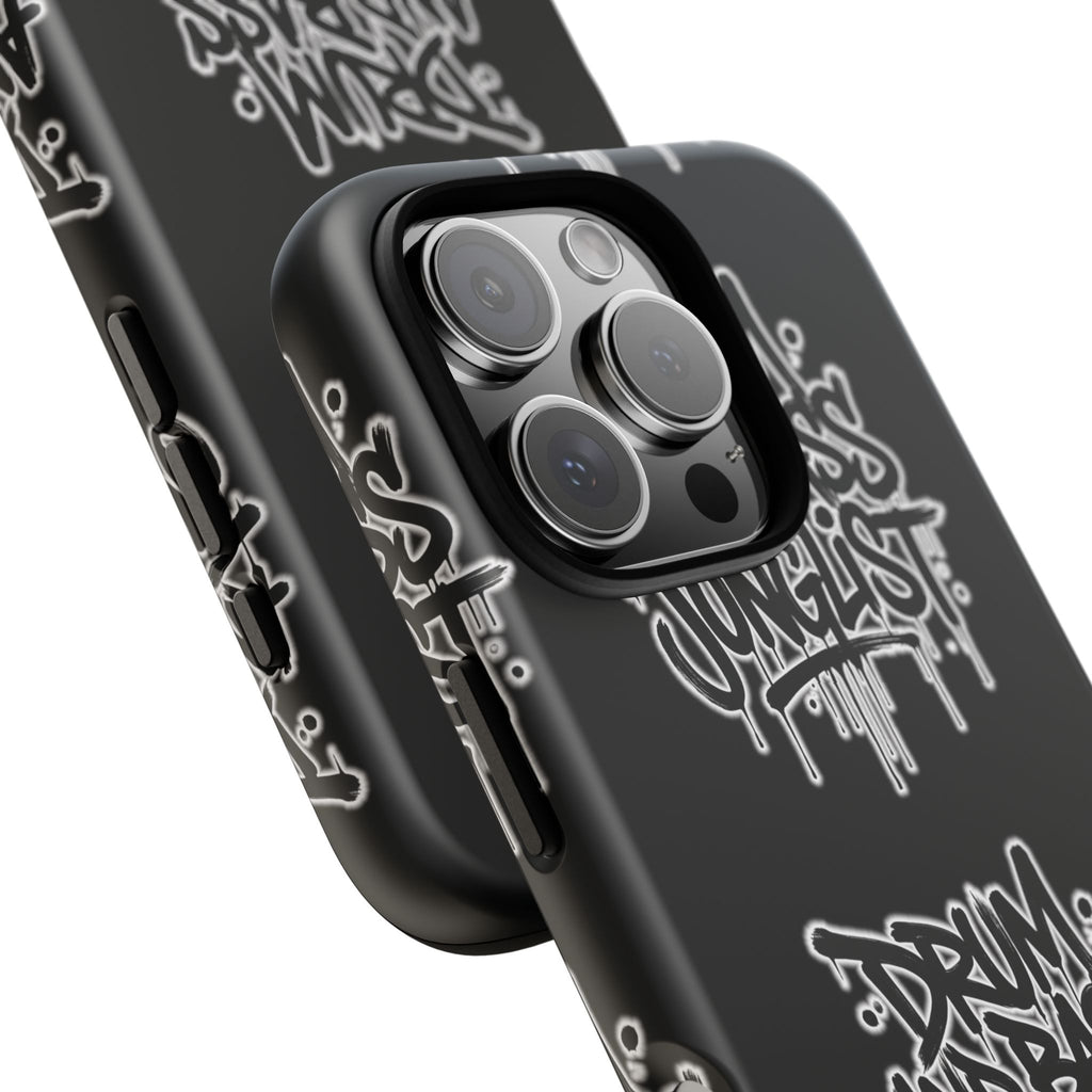 Drum and Bass Junglist Black Graffiti Tough Phone Case | iPhone & Samsung Protective Case