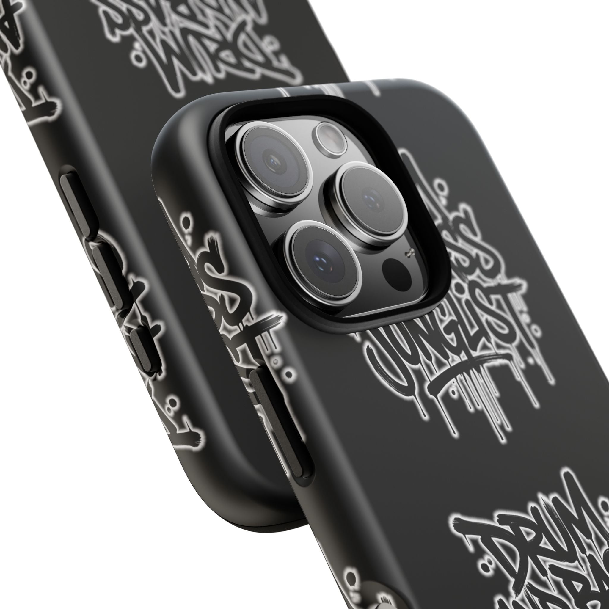 Drum and Bass Junglist Black Graffiti Tough Phone Case | iPhone & Samsung Protective Case