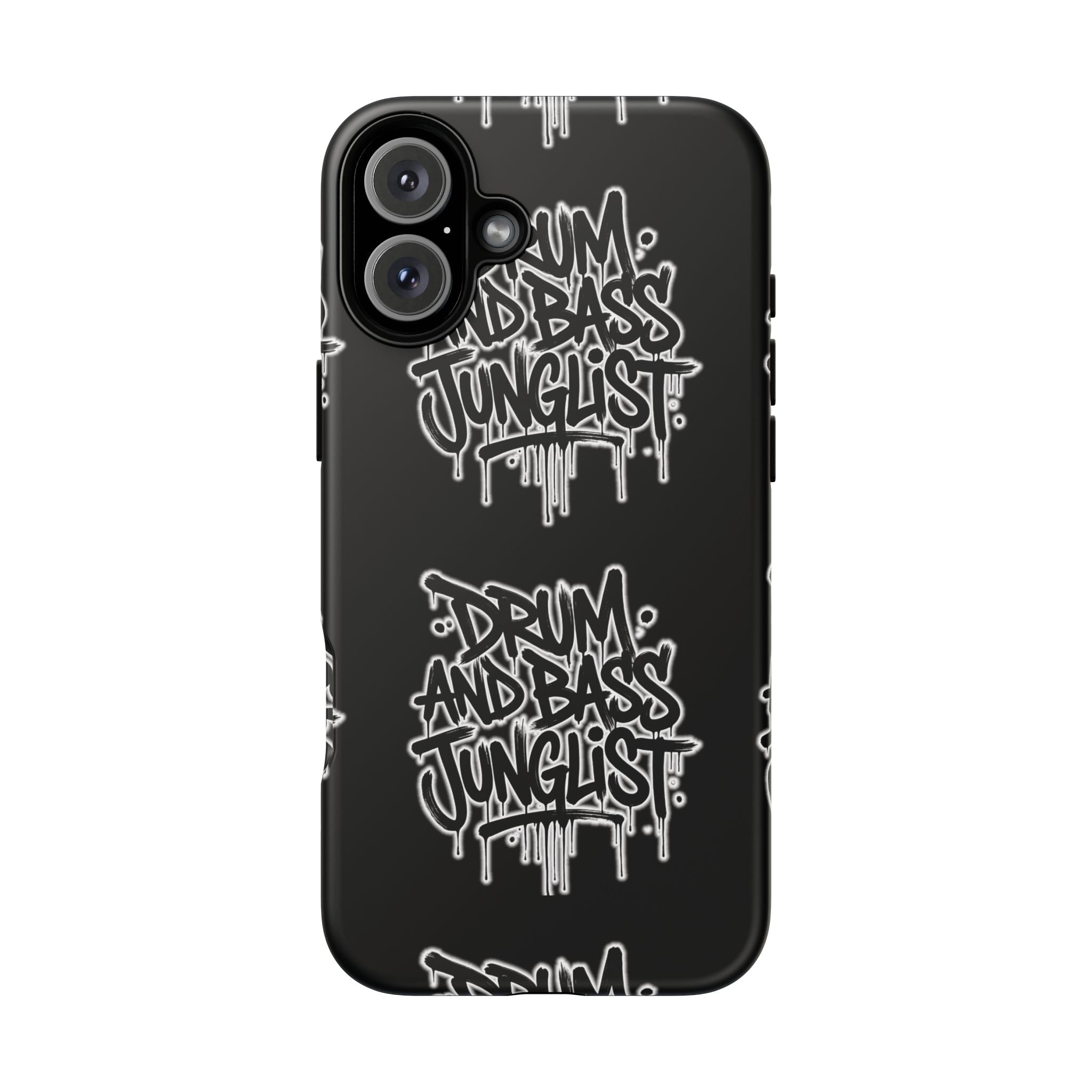 Drum and Bass Junglist Black Graffiti Tough Phone Case | iPhone & Samsung Protective Case