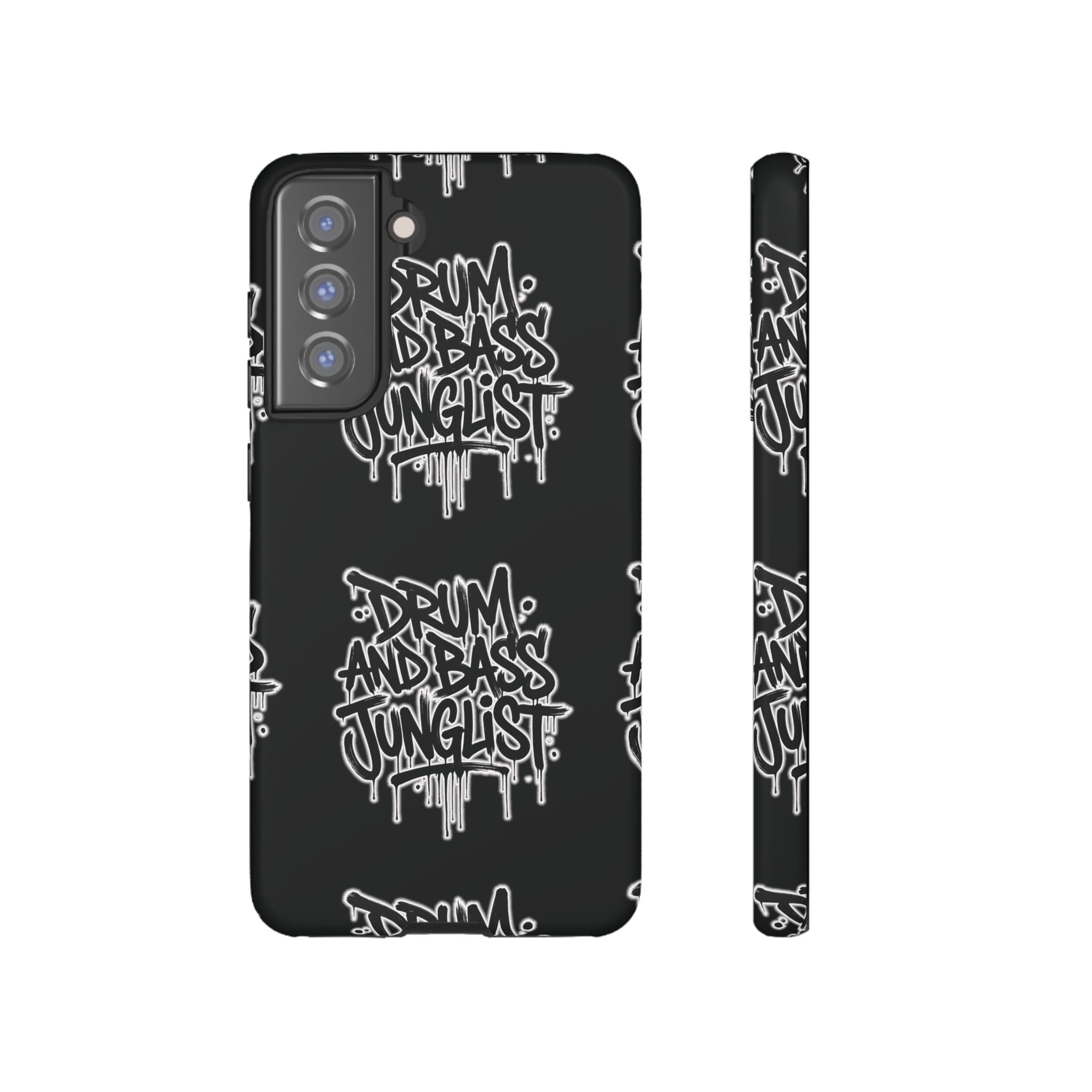 Drum and Bass Junglist Black Graffiti Tough Phone Case | iPhone & Samsung Protective Case
