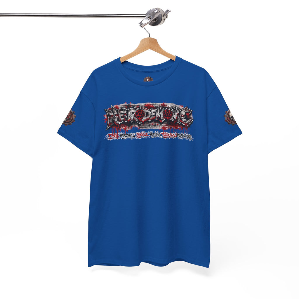 NEURODEMONIC™ Graffiti Skull Pentagram T Shirt | DNB Hardstyle Jungle Techno Trapcore Metalcore Streetwear |Skull Tee — Gildan Graphic Shirt