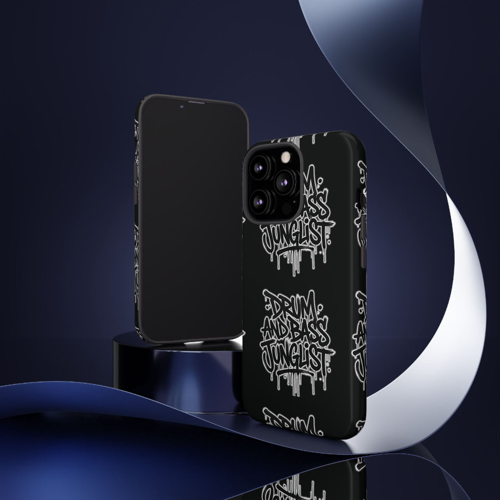 Drum and Bass Junglist Black Graffiti Tough Phone Case | iPhone & Samsung Protective Case
