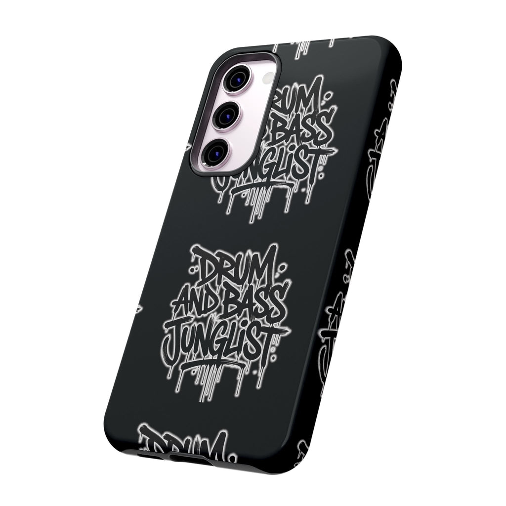 Drum and Bass Junglist Black Graffiti Tough Phone Case | iPhone & Samsung Protective Case