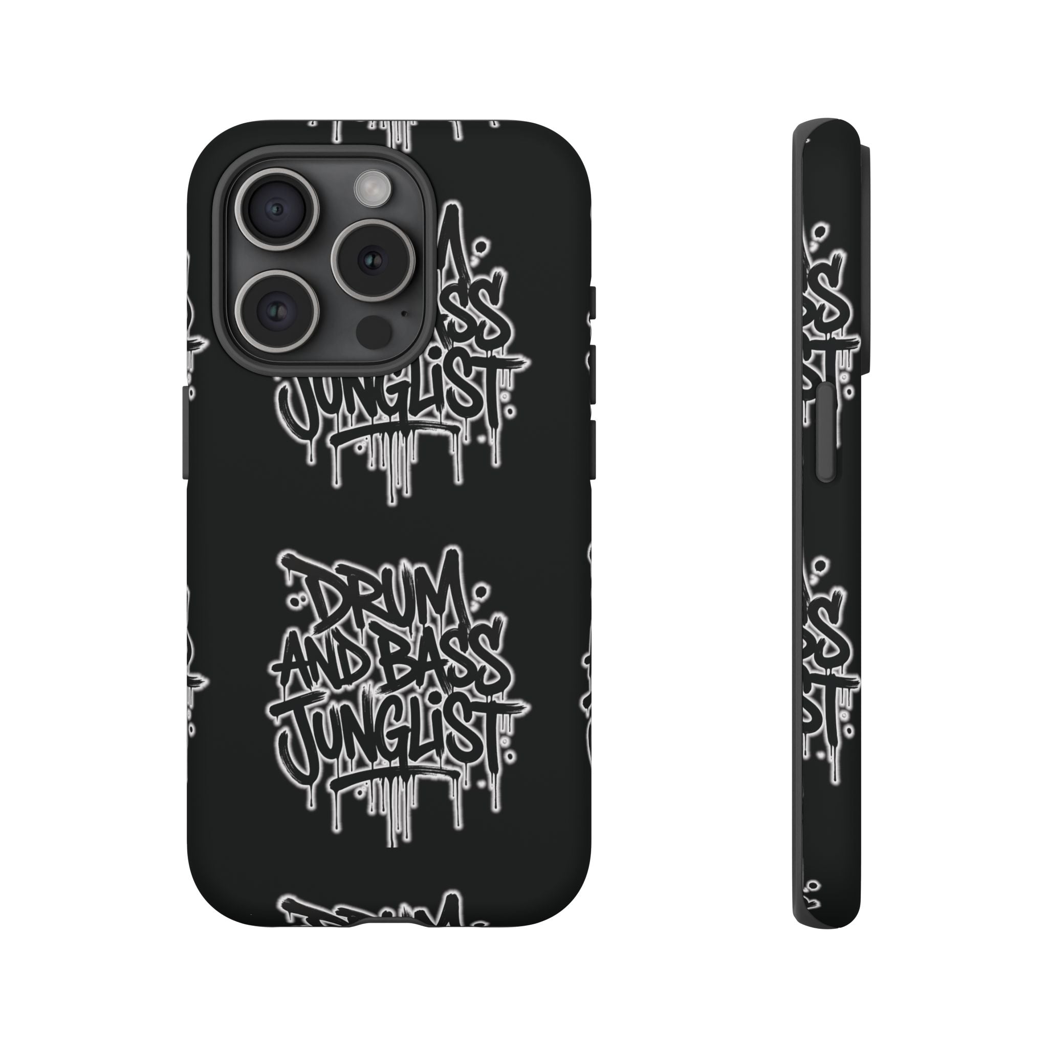 Drum and Bass Junglist Black Graffiti Tough Phone Case | iPhone & Samsung Protective Case
