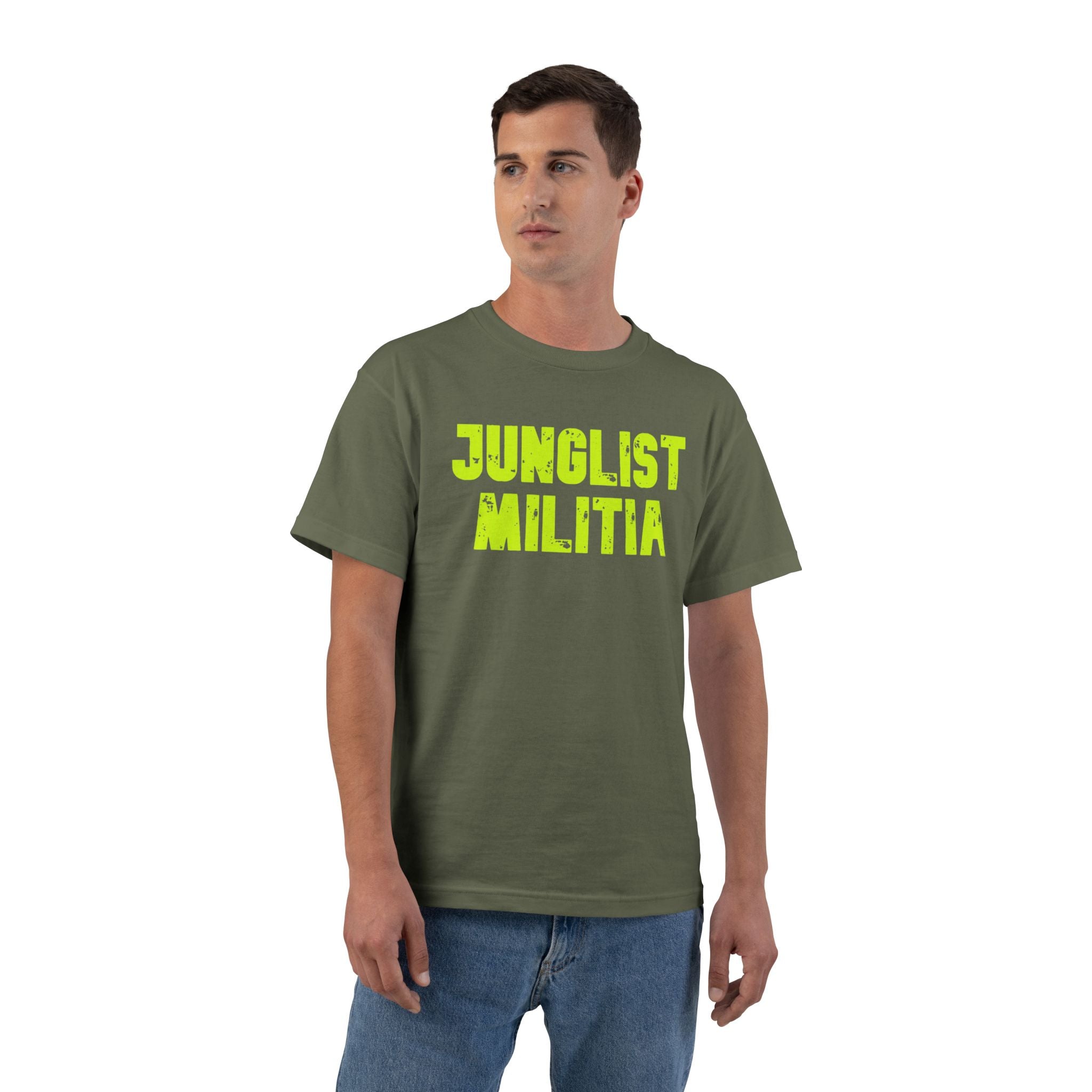 Beefy-T® JUNGLIST MILITIA Short-Sleeve T-Shirt- 12 Colors to choose from. All sizes.