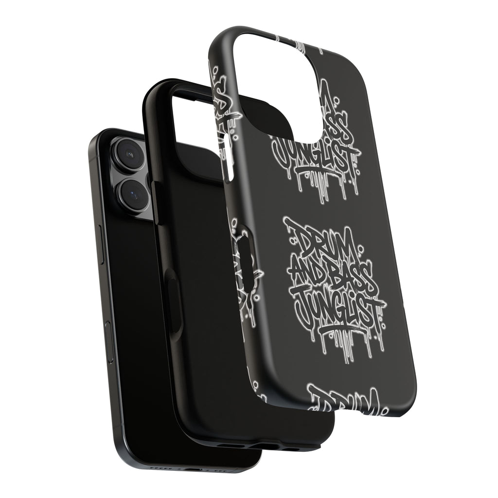 Drum and Bass Junglist Black Graffiti Tough Phone Case | iPhone & Samsung Protective Case